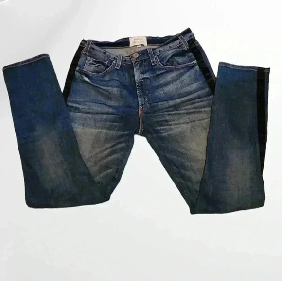 McGuire  | Medium Distressed Denim Tuxedo Stripe Jeans Sz 27 - Picture 1 of 5